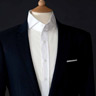 Navy Blue Herringbone Cashmere Blazer. One Front Button with Tan Suede Elbow Patches 
